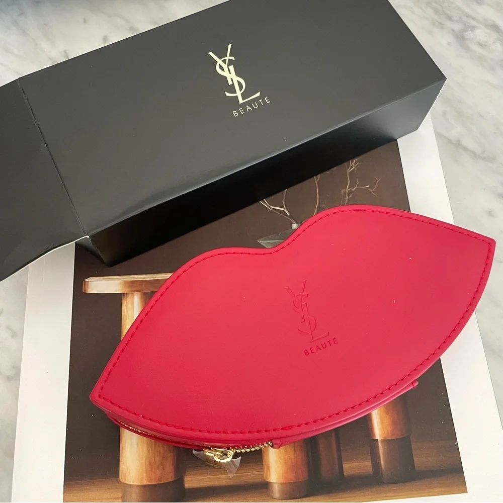 YSL Make up Brush Set with Lip shape Brush Bag